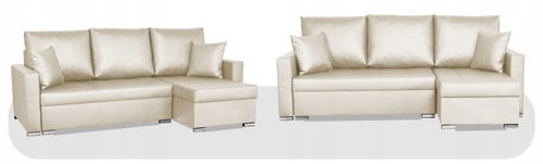 Narożnik rozkładany z funkcją spania ekoskóra Varius rogówka Family Meble na Arena.pl