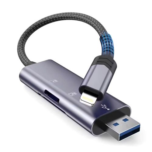 tech-protect ultraboost card reader sd & micro sd lightning & usb grey na Arena.pl