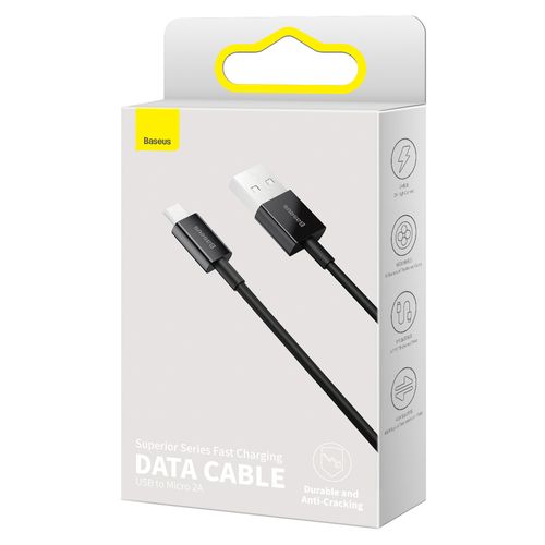 kabel przewód superior usb-a - micro usb 2a 2m - czarny na Arena.pl