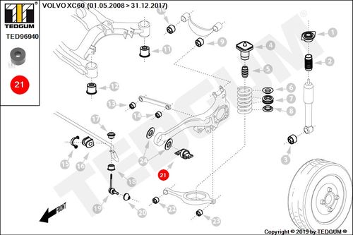 VOLVO XC60 ŁOŻYSKO ŚRUBY ŚCIĄGACZA TULEI 08 08 na Arena.pl