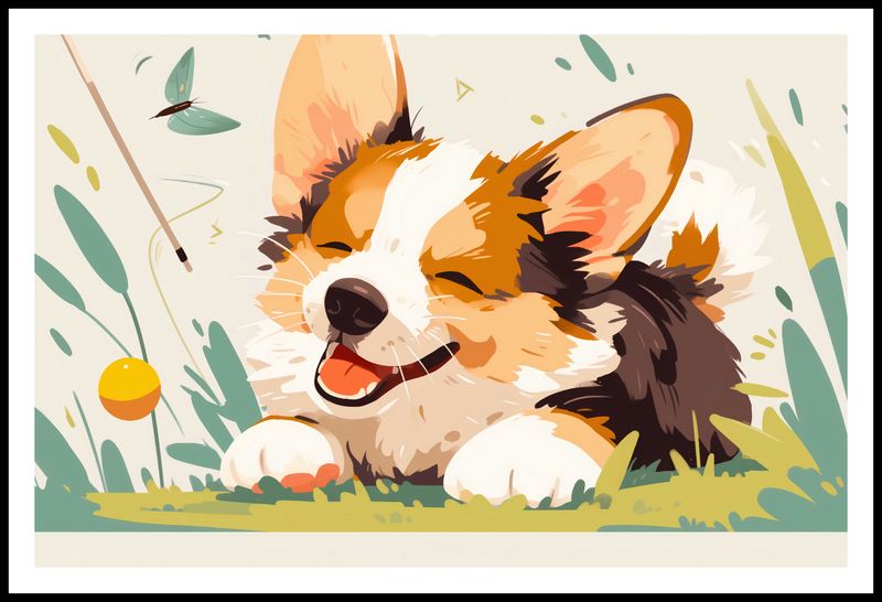 Plakat 91,5x60cm Beztroski Corgi zdjęcie 3
