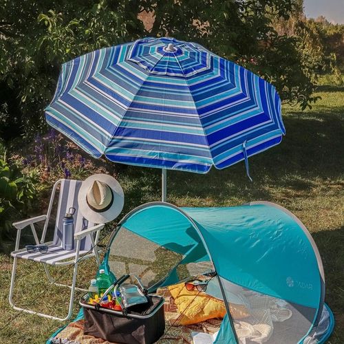 PARASOL PLAŻOWY Łamany OGRODOWY na BALKON Regulowany Tadar Paski 200 cm na Arena.pl