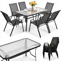 MEBLE OGRODOWE NA 6 OSÓB STÓŁ Z KRZESLAMI ZESTAW TARASOWY NA BALKON DZIAŁKE