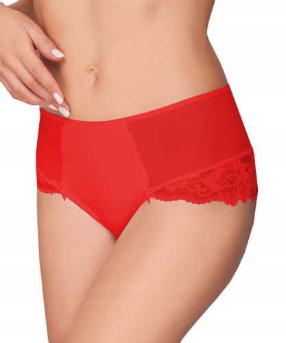 Ewana 098 Wysokie Koronkowe Szorty Czerwony XXL na Arena.pl