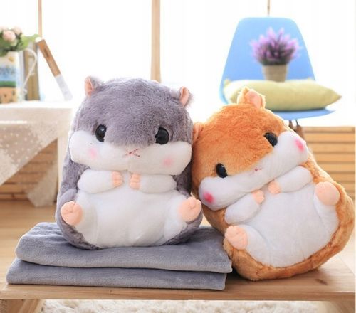 CHOMIK PLUSZOWY PRZYTULANKA PLUSZAK MIŚ PODUSZKA Z KOCEM MASKOTKA DUŻY 40CM na Arena.pl