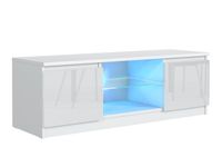 STOLIK RTV BIAŁY 120 FRONT WYSOKI POŁYSK + LED