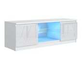 STOLIK RTV BIAŁY 120 FRONT WYSOKI POŁYSK + LED