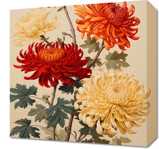 Obraz 40x40cm Tańczące Chryzantemy zdjęcie 1