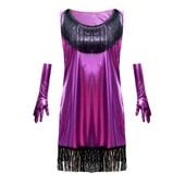 sukienka fioletowa lata 20 s/m  flapper retro