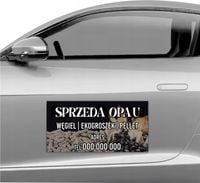 MAGNES na samochód auto MATA MAGNETYCZNA REKLAMA 30x60 CM SPZREDAŻ OPAŁU