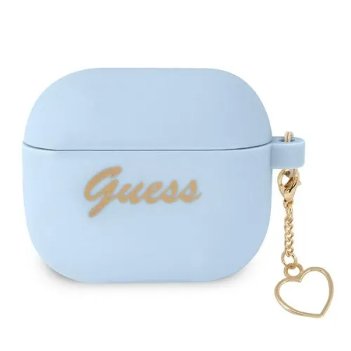 Etui Guess Silicone Charm Heart Collection na AirPods 3 - niebieskie na Arena.pl