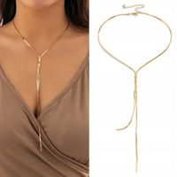 Naszyjnik Łańcuszek Złoty Frędzle Chwosty Długi Długi Wiszący