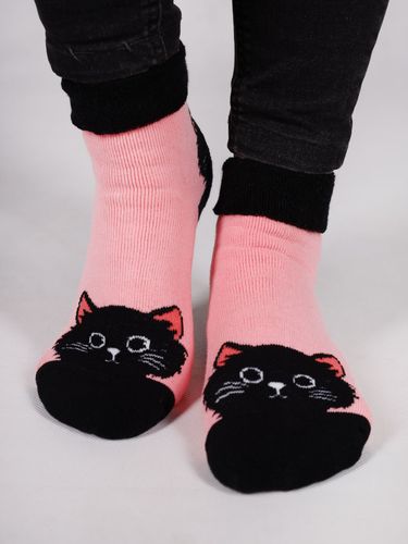 Skarpety dziewczęce frotte kolorowe z ABS kotki 3PAK 23-26 YOCLUB na Arena.pl