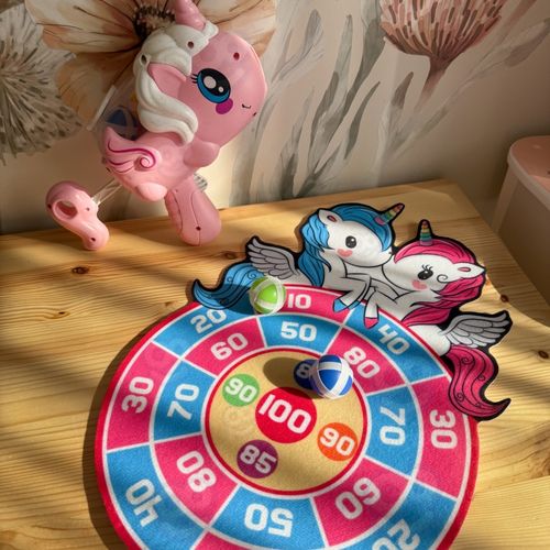 WOOPIE Gra Zręcznościowa w Rzutki na Rzepy Zestaw 2w1 Tarcza Wyrzutnia Jednorożec na Arena.pl