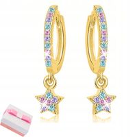 Złote KOLCZYKI wiszące dla dziewczynki SREBRO 925