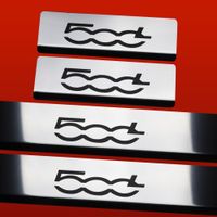 Listwa progowa FIAT 500L Stal nierdzewna 304 połysk z czarnymi literami 4sz