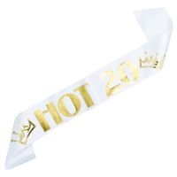 Biała szarfa Hot 20