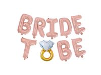 Zestaw balonów foliowych, napis „Bride Tube”, różowo złoty, 40 cm