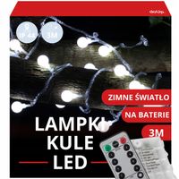 lampki choinkowe led kulki białe światelka 3m girlanda świąteczna