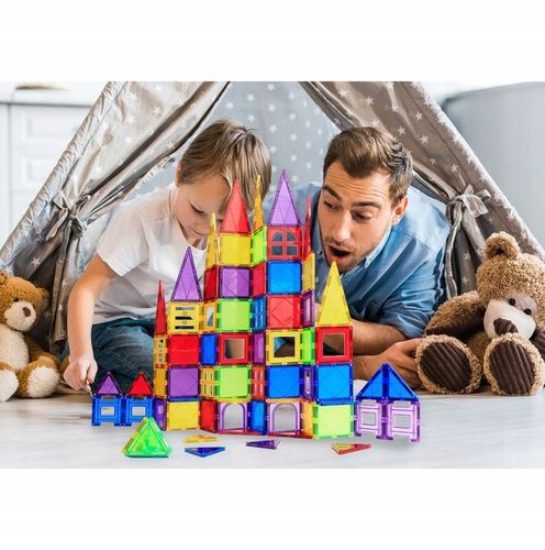 DUŻE KLOCKI MAGNETYCZNE konstrukcyjne zestaw 45 el Panele Magnetic Tiles 3D na Arena.pl