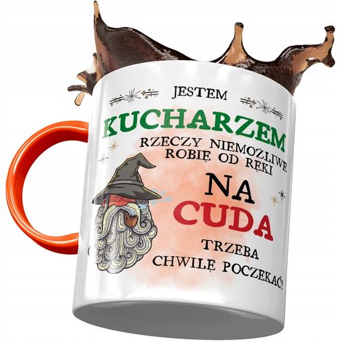 Kubek Pomarańczowy Dla Kucharza Prezent Z Nadrukiem Ze Zdjęciem na Arena.pl