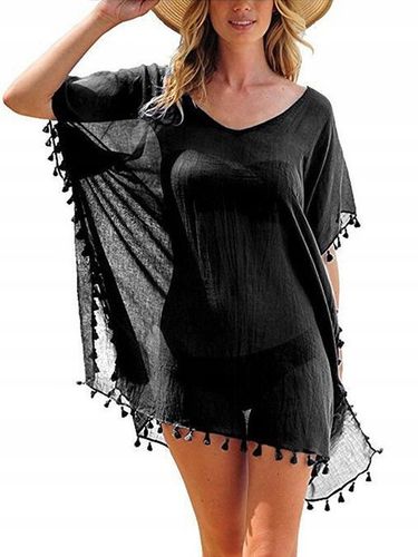 PAREO LETNIA TUNIKA PLAŻOWA KRÓTKA SUKIENKA DAMSKA MINI SZYFON BOHO KOLORY na Arena.pl