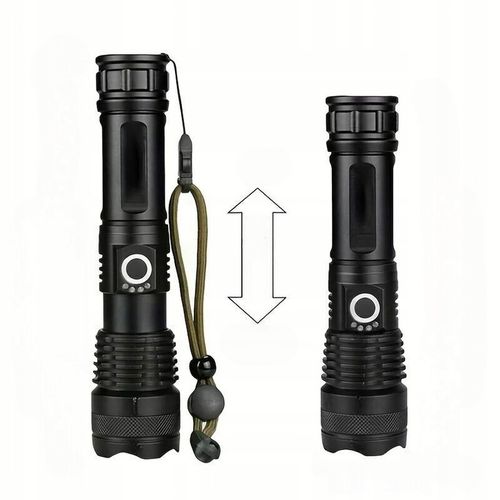 LATARKA LED MOCNA AKUMULATOROWA TAKTYCZNA ZOOM BIWAKOWA USB-C na Arena.pl