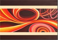 100 70CM OBRAZ PŁÓTNO POMARAŃCZOWY WIR PŁÓTNO RAMA