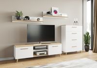 Meblścianka Fiord biały/ artisan do salonu