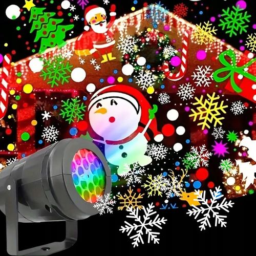 PROJEKTOR ŚWIĄTECZNY LED PŁATKI ŚNIEGU RZUTNIK LASEROWY NA DOM ZEWNĘTRZNY na Arena.pl