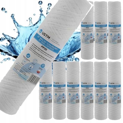 Filtr do wody filtrujący wkład sznurkowy 20 mik PP20 Ustm x 10 sztuk na Arena.pl