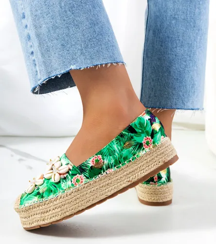 Zielone espadryle na platformie Paffen 36 na Arena.pl