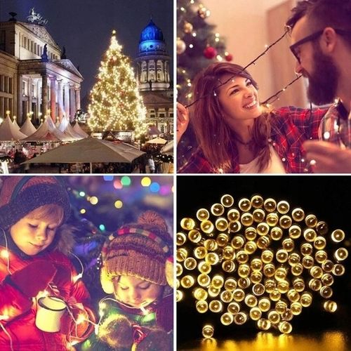 Lampki Choinkowe 1000 LED 72 m Białe Ciepłe Flash Zewnętrzne Wewnętrzne na Arena.pl