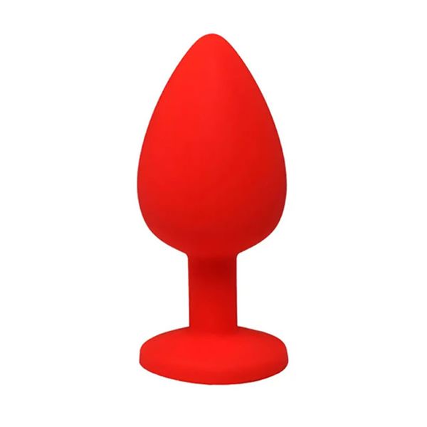 Red Medium Butt Plug With White Crystal zdjęcie 2