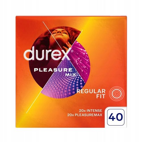 DUREX PLEASURE MIX 40 szt. 2 Różne Rodzaje Prezerwatywy Potęgujące Orgazm na Arena.pl