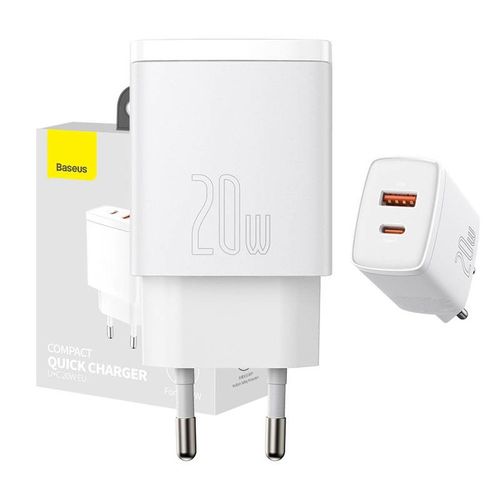 BASEUS ŁADOWARKA SIECIOWA ZASILACZ KOSTKA USB-A USB-C QC 3.0 PD 3.0 5V 3A na Arena.pl