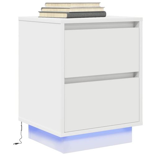 Szafka nocna z oświetleniem LED Biała 38x34x50 cm na Arena.pl