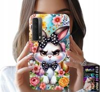 ETUI DO HUAWEI P SMART 2021 - KRÓLIK WIELKANOCNY, ZAJĄC, JAJKA + SZKŁO