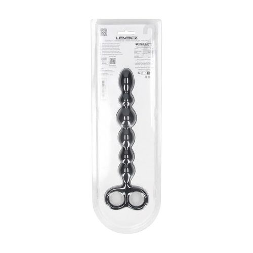 beaded silicone anal probe with double loop - black na Arena.pl