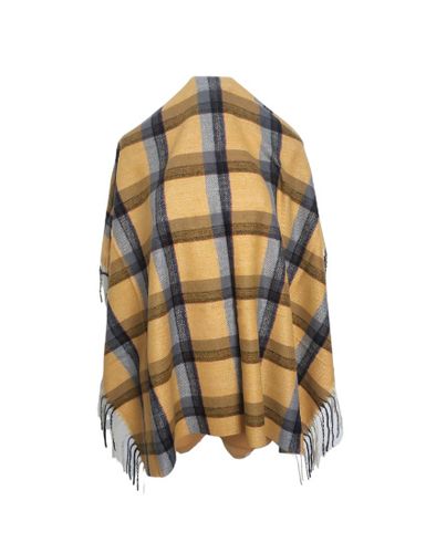 Ciepła Jesienno-Zimowa Chusta W Modną Kratę Szal Żółta Musztarda na Arena.pl