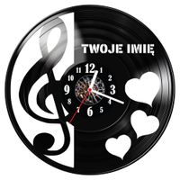 Zegar ścienny z płyty winylowej Milosc z imieniem 1167.14
