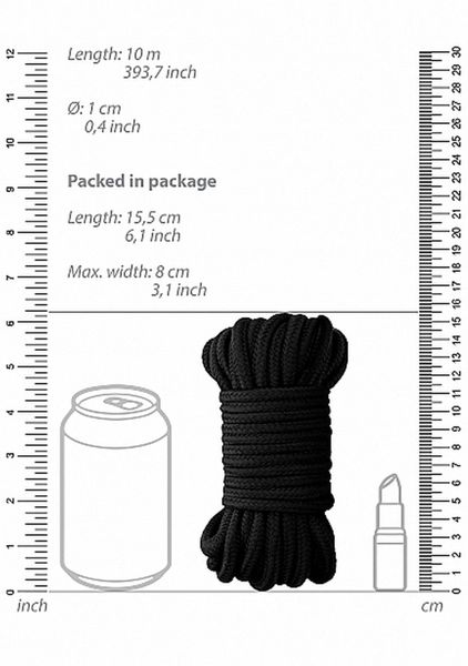 Thick Bondage Rope - 10 Meter - Black zdjęcie 4