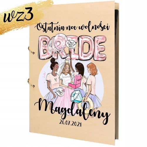 ALBUM WIECZÓR PANIEŃSKI z NADRUKIEM PREZENT DLA PANNY MŁODEJ IMIĘ Y3 na Arena.pl