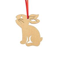 Drewniana zawieszka na choinkę do sublimacji - zając