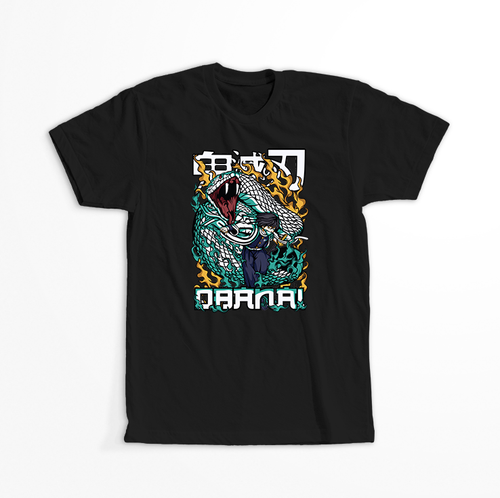 Koszulka Czarna Demon Slayer / Kimetsu no Yaiba / Miecz zabójcy demonów - WYBIERZ KOLOR KOSZULKI I FASON Damska L na Arena.pl