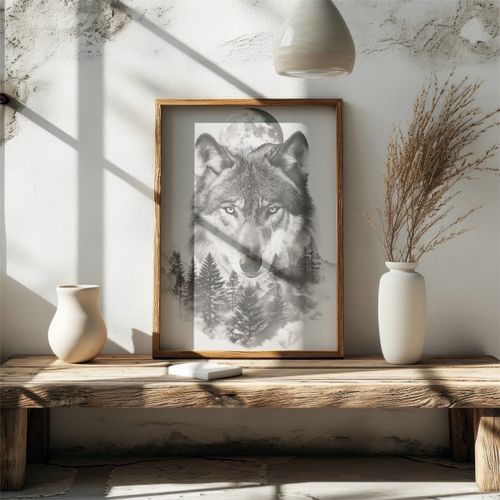 Plakat 50x50cm Wilczy Duch Lasu na Arena.pl