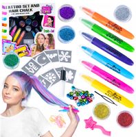 Zestaw Do Tatuaży I Malowania Włosów 2w1 Koraliki