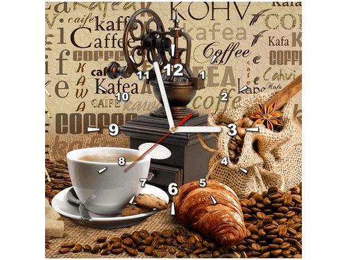 50X50CM ZEGAR OBRAZ FRAGRANT COFFEE KAWA PRZYPRAWY KORZENNE MŁYNEK DREWNO na Arena.pl