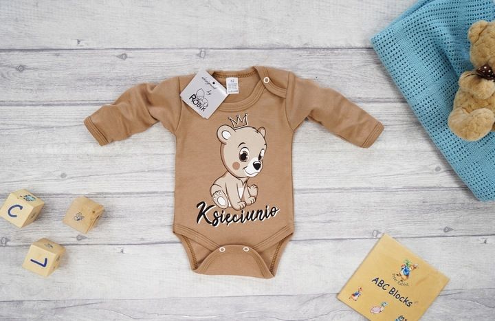 BODY r.110 kawowe miś wzór 708 KSIĘCIUNIO zdjęcie 3