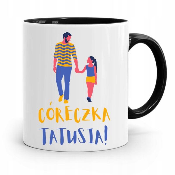 Kubek Czarny Prezent Dla Córki Córeczka Tatusia Z Nadrukiem Ze Zdjęciem zdjęcie 1